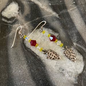 Drop Earrings with Sterling Hooks and Arrowhead Charms